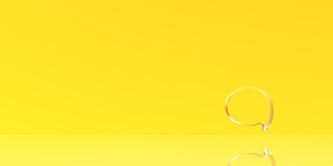 3D render illustration of speech bubble on a colored background