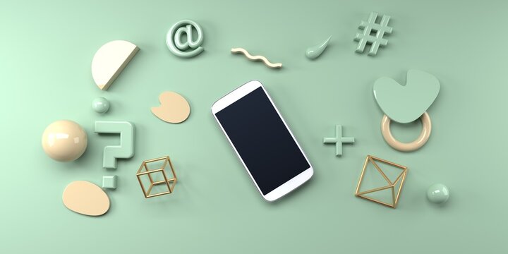 Geometric shapes with a smart phone from above