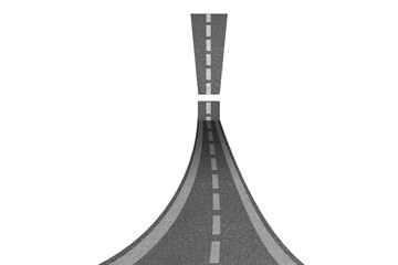 Fototapeta premium Exclamation mark concept with road