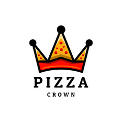 Pizza and crown combinations,in background white ,vector logo design editable