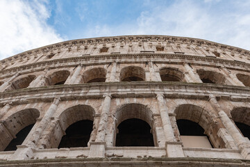 Detail of the facade of the Roman Colosseum
