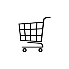 Shopping cart vector icon. Isolated on white background.