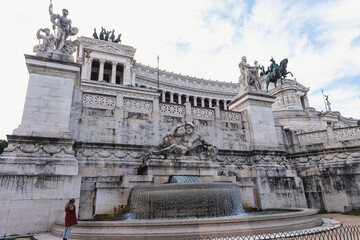 Fototapeta na wymiar Details of Piazza Venezia in Rome