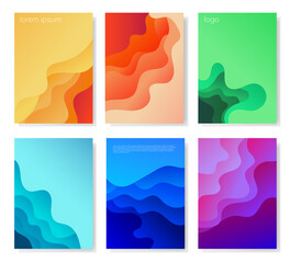 Set of multicolored abstract 3d backgrounds. For posters, banners, advertisements, flyers, etc. Vector format.