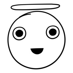 Doodle emoji. Doodles image pictogram, Smile emotion funny face, happy fun emoticon line icon, sad hand drawn, neat outline isolated vector illustration. Illustration of emotion face expression