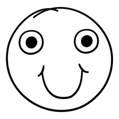 Fototapeta premium Doodle emoji. Doodles image pictogram, Smile emotion funny face, happy fun emoticon line icon, sad hand drawn, neat outline isolated vector illustration. Illustration of emotion face expression