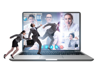 Videoconferencing concept with people in online call