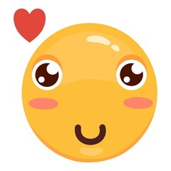 Love eyes emoticon vector Love eyes emoticon facesfaces. Yellow loving fun emoticon, humor mood smileys with hearts, sweet cartoon emoji character isolated on white background