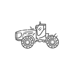 Heavy tractor. Industrial transport. Industrial machinery icon. Vector symbol
