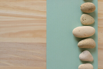 zen stones on wooden background