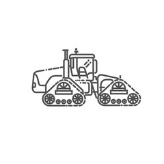 Tractor. Industrial transport. Industrial machinery icon. Vector symbol