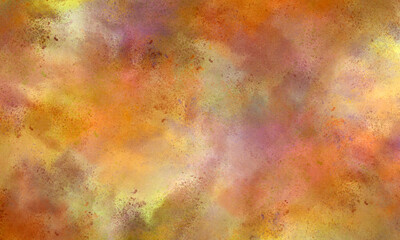 Fototapeta na wymiar Watercolor background in pink, yellow, purple, green, blue and orange tones. Copy space, horizontal banner. 