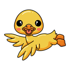 Cute little duck cartoon posing