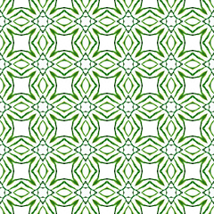 Fototapeta premium Green geometric chevron watercolor border. Green