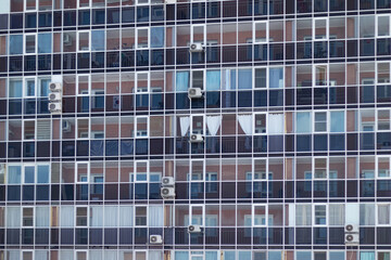 Obraz premium Residential complex. Business class apartments with a bright and colorful facade. Modern architecture. The facade of the house.