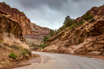 Driving through Capitol Reef National Park