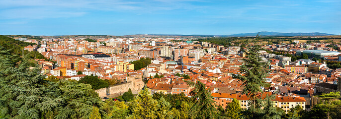 Fototapeta na wymiar Panoramic view of Burgos, the historic capital of Castile in Spain