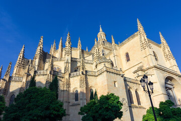 Fototapeta na wymiar View of the cathedral of Segovia (Spain)