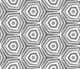 Mosaic seamless pattern. Black symmetrical