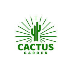 Cactus Eco Garden Logo Concept Vector Illustration