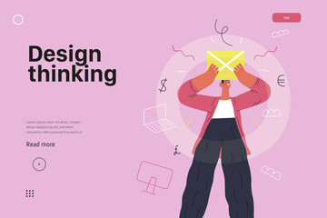 Startup illustration, website landing template. Concept of building new business