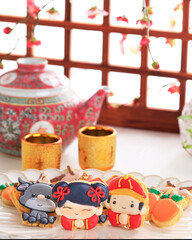 Chinese New Year Imlek Icing Sugar Cookies Character.