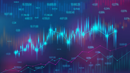 Naklejka na ściany i meble forex statistics, financial analytics dashboard graph vector illustration