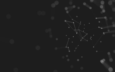 Abstract background. Molecules technology with polygonal shapes, connecting dots and lines. Connection structure. Big data visualization.
