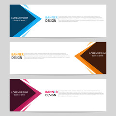 Set of abstract web banner design template. Modern creative corporate business, and horizontal advertising banner layout element template for workflow, header, label and presentation.
