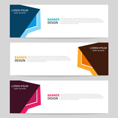 Set of abstract web banner design template. Modern creative corporate business, and horizontal advertising banner layout element template for workflow, header, label and presentation.
