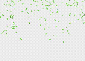 Vector holiday festive celebration background with confetti green