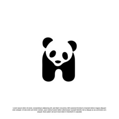 Creative letter N panda logo design  for your brand or business