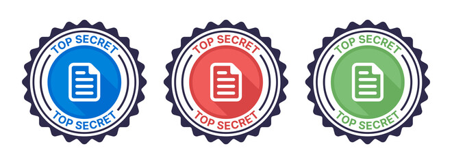 Top secret badge seal icon vector illustration.
