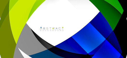 Color circle shapes, minimal geometric background. Trendy dynamic composition. Vector Illustration For Wallpaper, Banner, Background, Landing Page