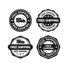 Free shipping badge stamps design logo collection