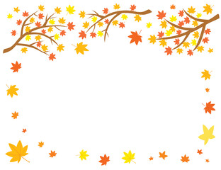 紅葉のフレームのイラスト