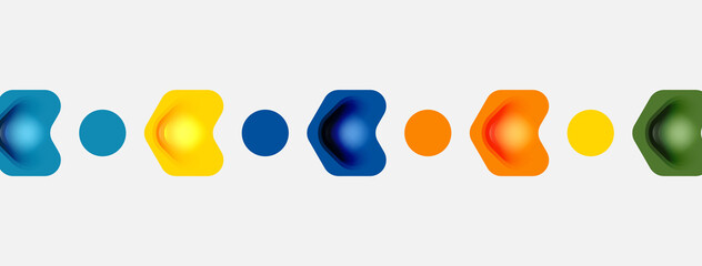 Color arrow shapes on white backdrop. Minimal geometric abstract background. Vector illustration for wallpaper banner background or landing page