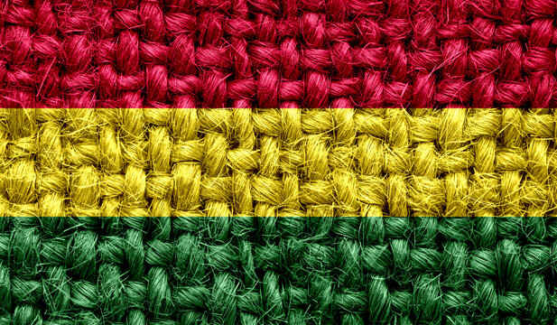 Bolivia flag on fabric texture. 3D image