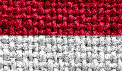 Indonesia flag on fabric texture. 3D image