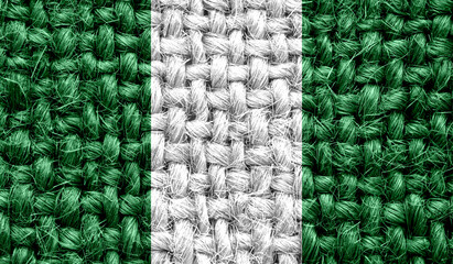Nigeria flag on fabric texture. 3D image