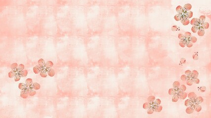 pink background with flowers