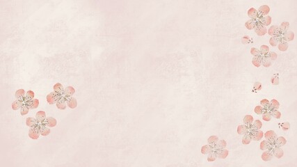 pink background with flowers