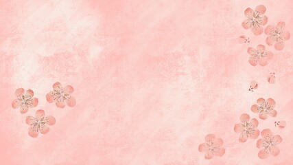 pink background with flowers