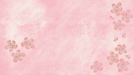 pink background with flowers