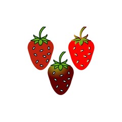 strawberry icon design vector templates