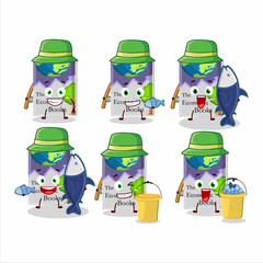 A fisherman economic books cartoon picture catch a big fish