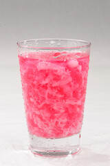 Fresh Cendol ice in a glass isolated on white background