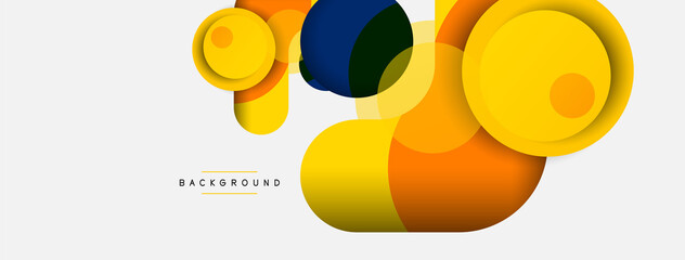 Vector round shapes circles minimal geometric background. Vector illustration for wallpaper banner background or landing page