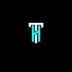 TH or HT logo design vector templates  - obrazy, fototapety, plakaty