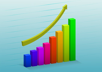 colorfull business graph and chart